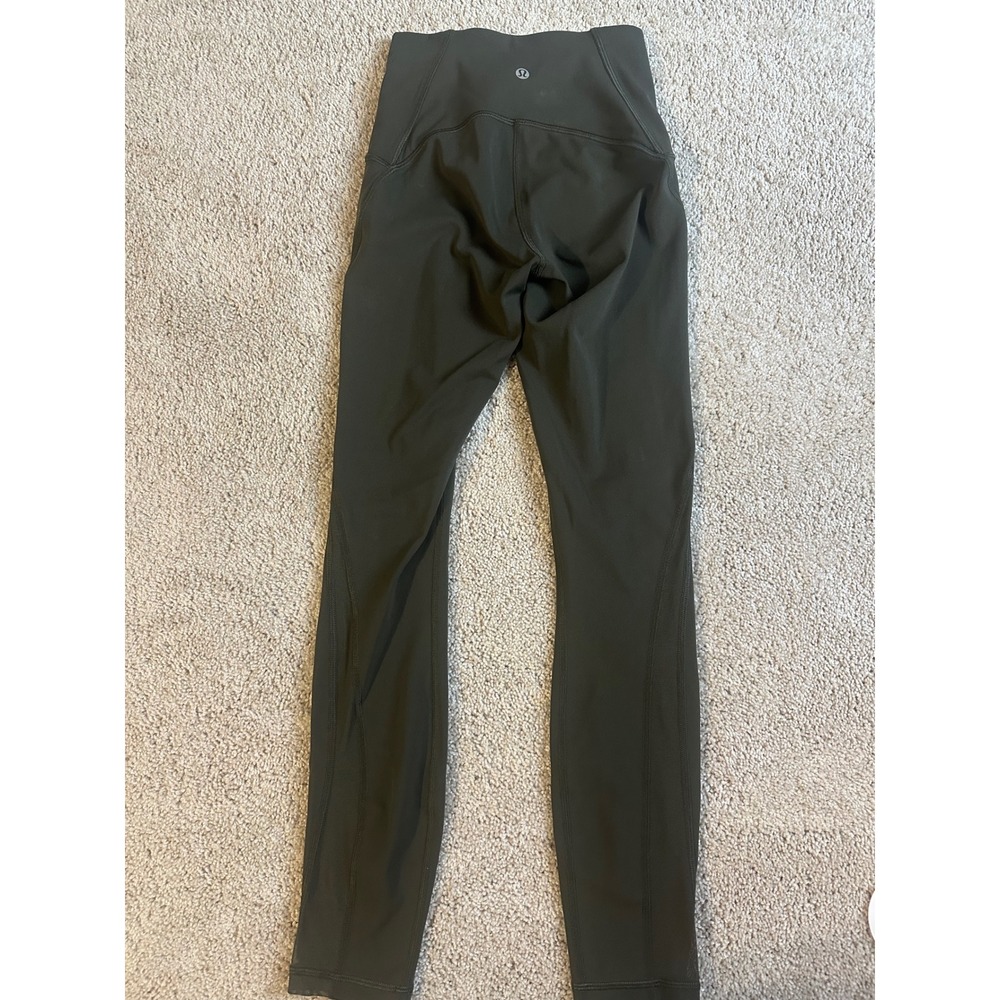 Lululemon Leggings Size 2 Activewear Yoga Pants Olive Green‎ High Rise - Picture 2 of 4